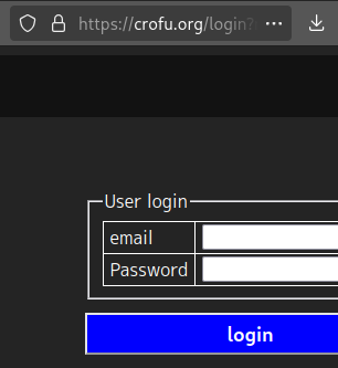 A partial screenshot of a login page. The URL bar at the top shows a lock icon, indicating successful TLS encryption.