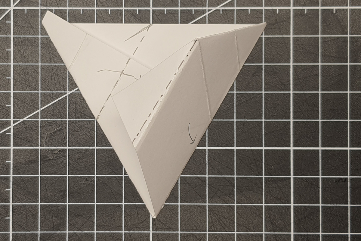 Sixth step of hexagon folding tutorial